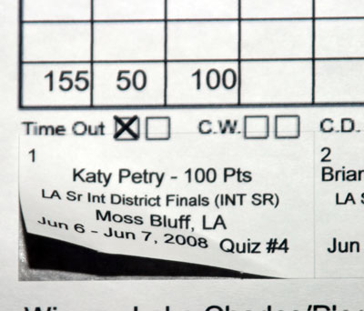 Scoresheet Paper
